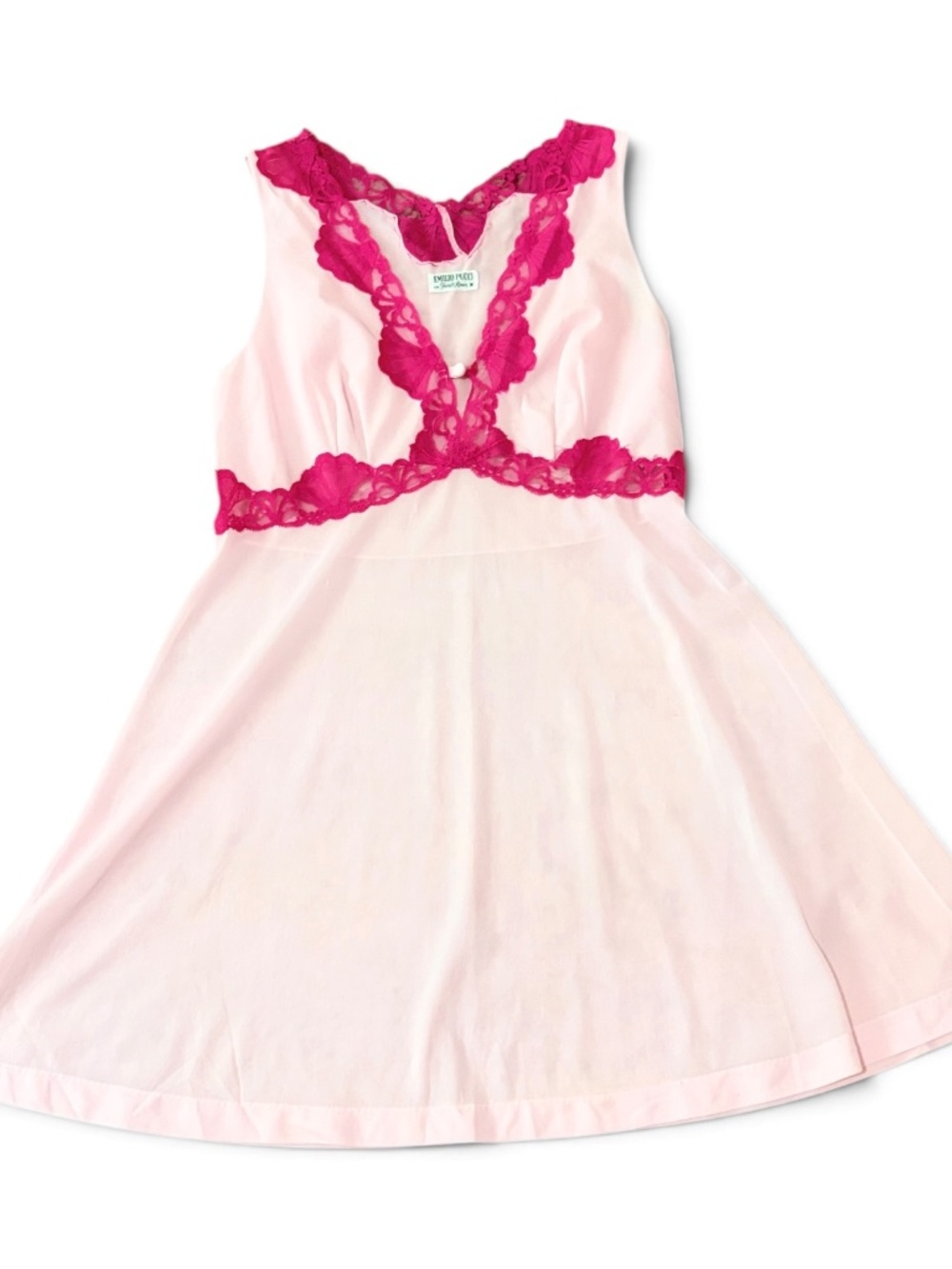 Vintage 1960s Emilio Pucci for Formfit Rogers Pink Nightgown Size M